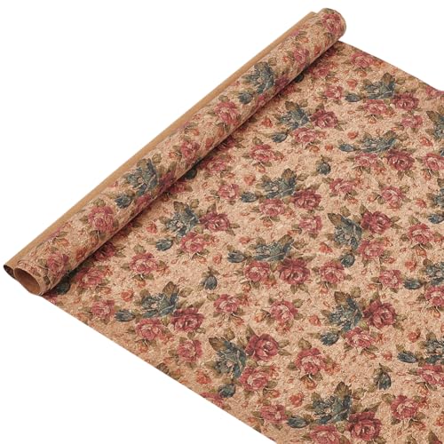 Feuilles en similicuir doux et liège rétro 140 x 50 cm, matériau noble pour projets de bricolage