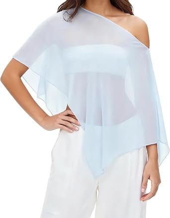 CocMouse Women Sheer Poncho Top Y2K Lightweight Sheer Mesh Off Shoulder Shawl Warp Summer Beach See Through Beach Cover Ups