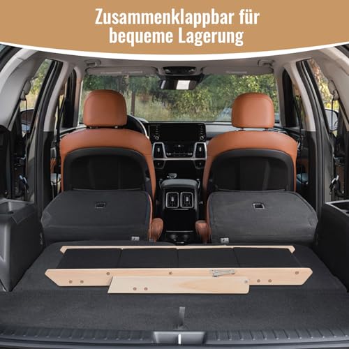 Vigevee Hundetreppe 2 in 1 Hunderampe, Klappbare Haustiertreppe 65,5cm Hoch, 4-Stufig Faltbare Katzentreppe, Maximale Belastung 80kg, Tiertreppe mit Rutschfester Trittmatte für Hunde und Katzen
