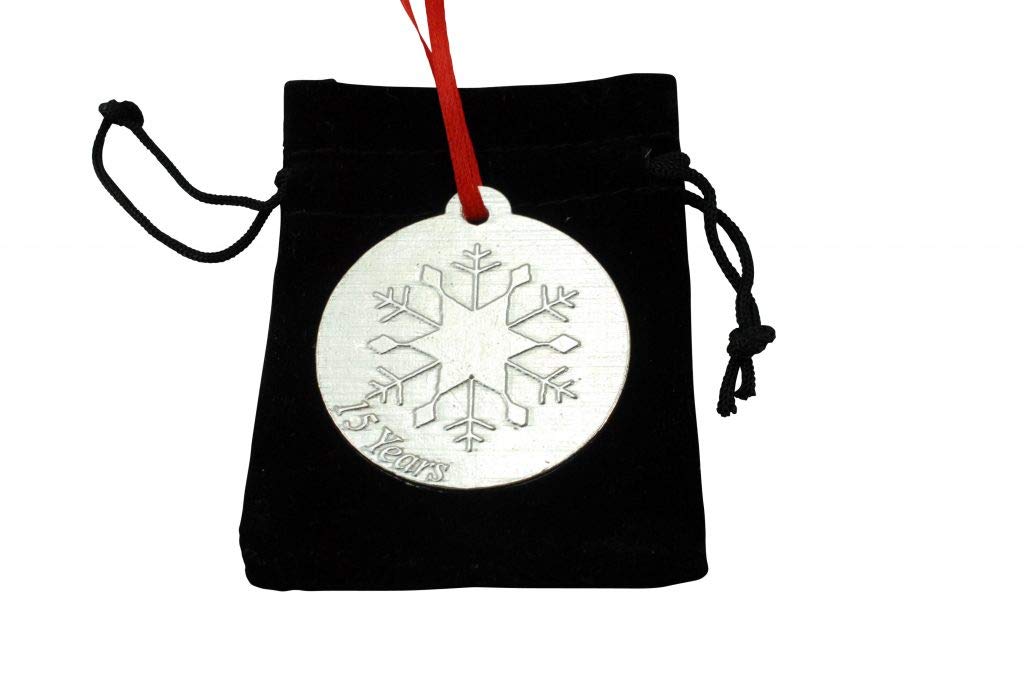 15th Wedding Anniversary Metal Keepsake Chrstimas Tree Ornament Bauble Decoration Ornament