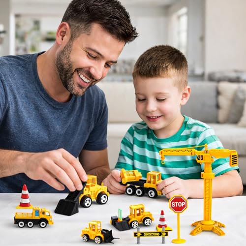 Decoración para tartas de construcción y vehículos de juguete para cumpleaños infantiles 6