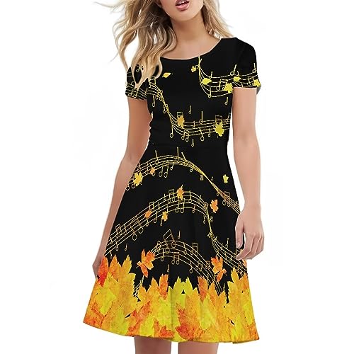 Image of Biyejit Women's Summer Casual Short Sleeve T-Shirt Swing Dress Crew Neck Plus Size S-4XL