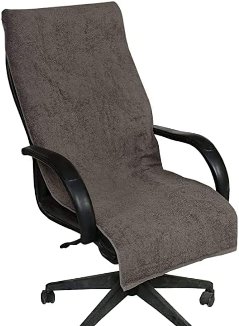 VIP BAGDA Cotton Solid Luxury Premium Super Soft Office Chair Towel with Tie Knot 550 GSM - (Pack of 1, Gray)