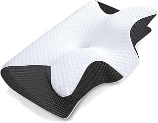 Pillowdaddy Pillow Daddy Das Nacken-Orthopädisches Nackenkissen mit Memory-Schaum-Therapiekissen für Seiten-,Rücken-und Bauchschläfer, beugt Schnarchen vor,atmungsaktiv&waschba,Kissenbezug Schwarz