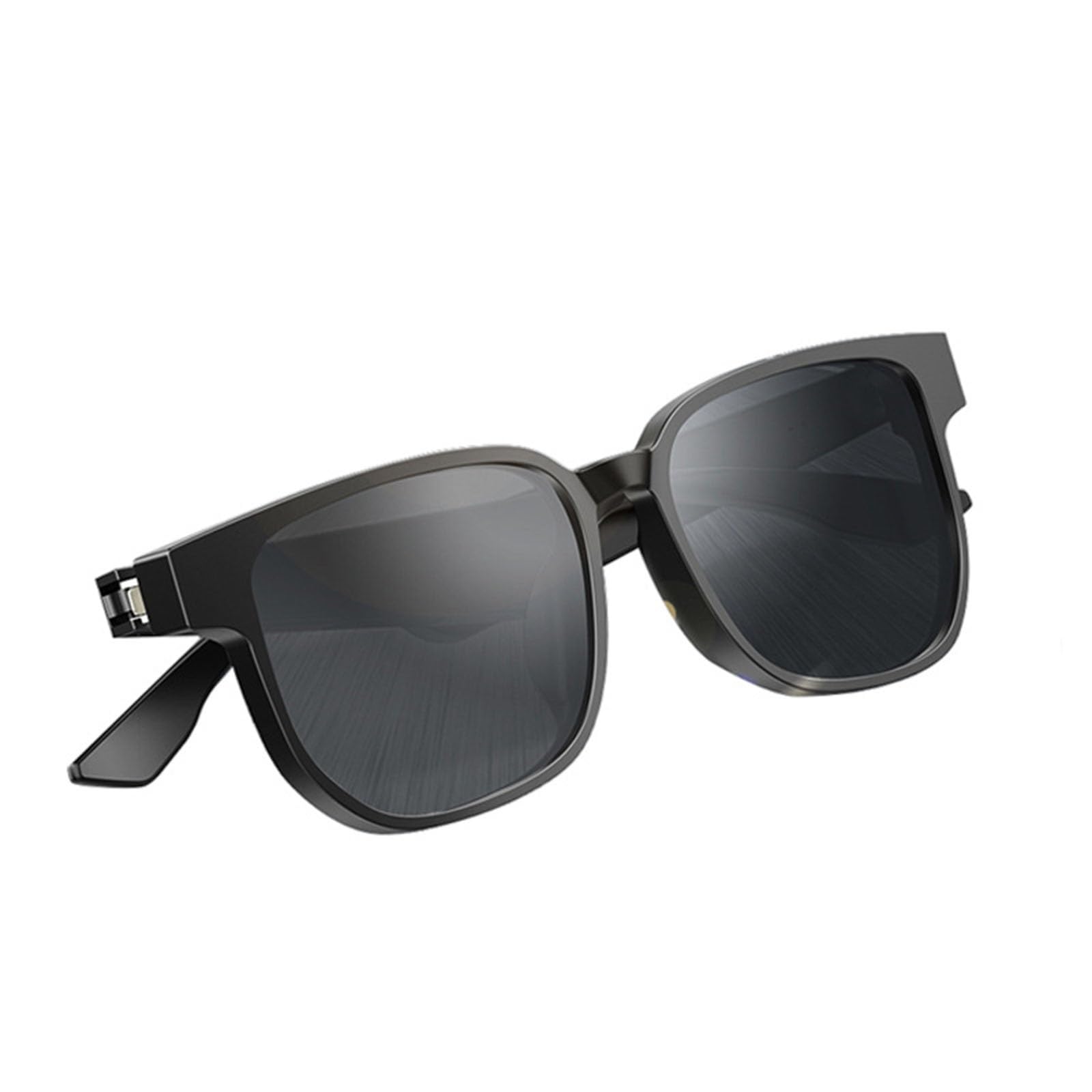 Lunettes de Soleil Connectée Oreillette Bluetooth à oreille unique haut de gamme | Casque sans fil mains libres avec double micro | Suppression du bruit | 4 heures d'utilisation | BT5.1 | Noir brillan