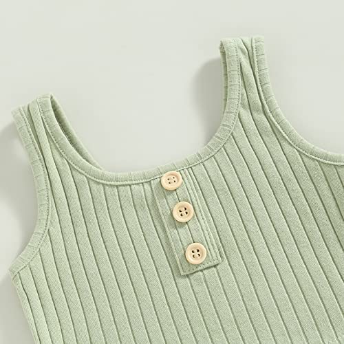 Image of Little Toddler Kids Girl Clothes Set 1-8 Years Summer Outfits Solid Color Tank Tops & Shorts