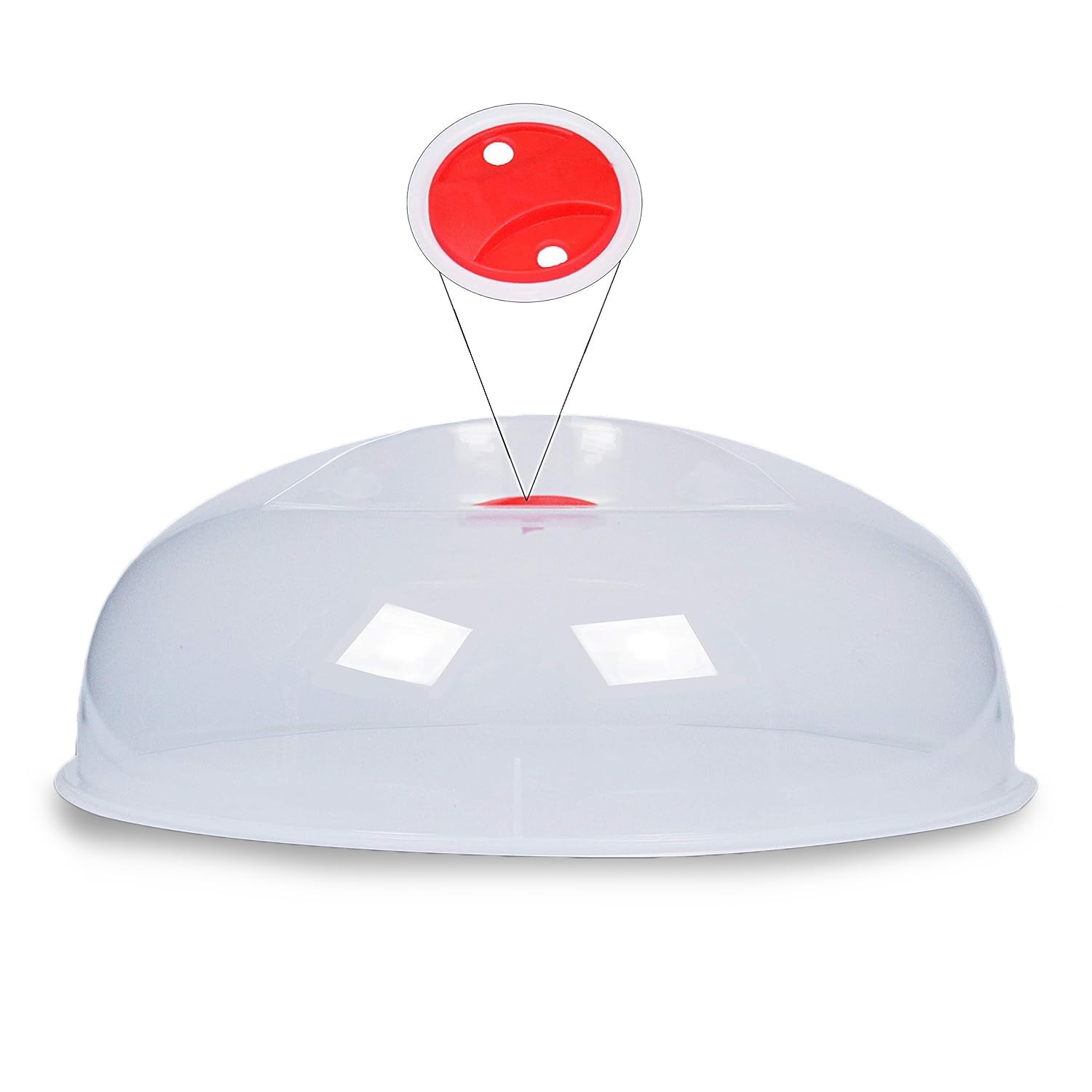Tapa Microondas Libre BPA - Tapadera Microondas - Tapa con Salida de Vapor y Válvula - 28 cm - Polipropileno - Rojo - Perfecta para Proteger Platos de Comida