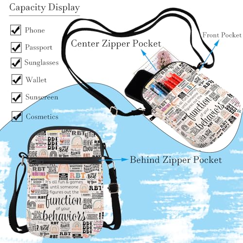 WCGXKO Registered Behavior Technician Gift RBT Gift Behavior Therapist Zipper Crossbody Bag For ABA BCBA3