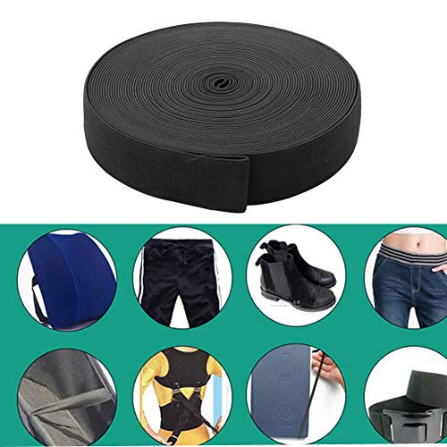 Libai-V Elastic Bands Elastic Spool For Sewing Art Craft 10 Yards/1 Inch (Black) #TOP2