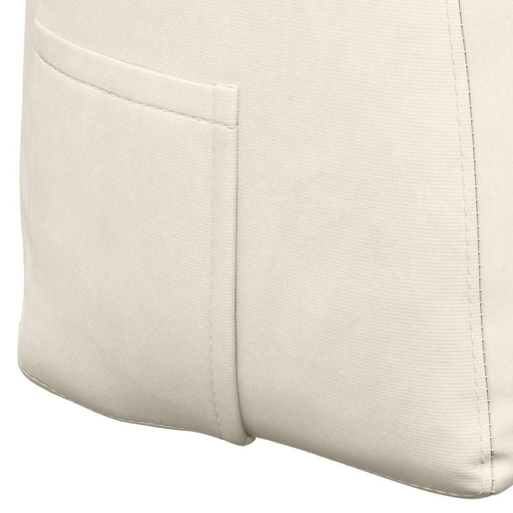 Genérico Cojín de espalda Crema 120 x 24 x 50 cm Terciopelo con Bolsillo Lateral, Cojín Ergonómico Terciopelo para Soporte Lumbar, Funda Desmontable, Relleno Poliéster, Ideal para Salón,