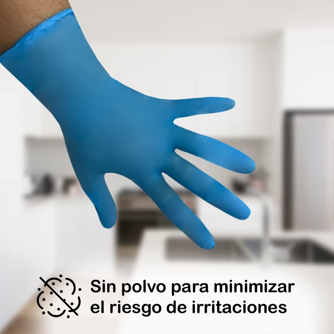 MUNTRADE Guantes Desechables de Vinilo 1000 Unidades | Azul | Talla S