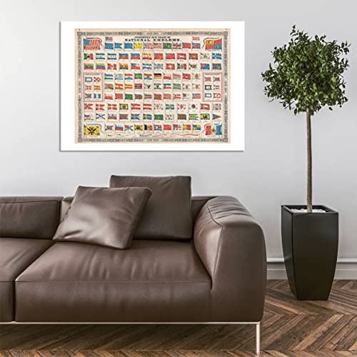 Tableau drapeaux du monde Johnson grand format mat d'archivage décoratif - 5