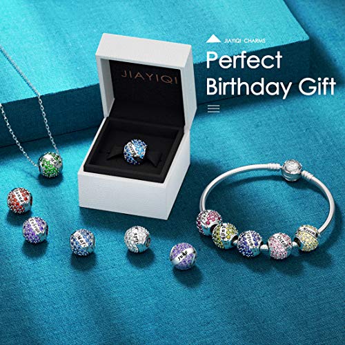 Jiayiqi June Birthstone Charms For Pandora Charms Bracelet- 925 Sterling Silver Bead Openwork Charms,Happy Birthday Charms For Birthday Gift #TOP5