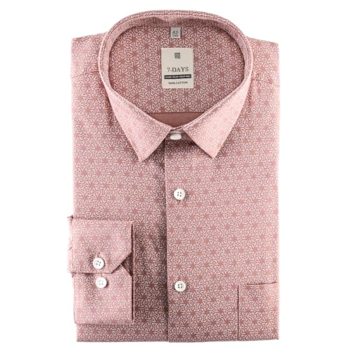 Image of 7-DAYS Men's Premium Formal Printed Shirt - 100% Cotton, Regular Fit, Full Sleeves, with Pocket - Stylish for Special Occasions.