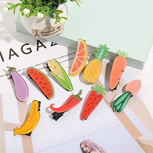 Set de 11 Pinzas para Cabello Frutas y Verduras miniatura 3