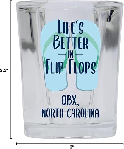 Miniatura 3 de R and R Imports Obx North Carolina Beach Souvenir - Vaso de chupito de base cuadrada, 2 onzas, individual