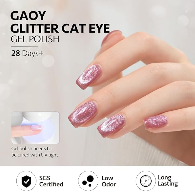 Image of Bolt Bee 9D Cat Eye Gel Nail Polish 9ml Magnetic Cat Eye Gel Paint | UV /LED Soak Off, Galaxy Effect Nail Art Gel with Strong Magnetic Shine for DIY & Salon Manicure-Pink
