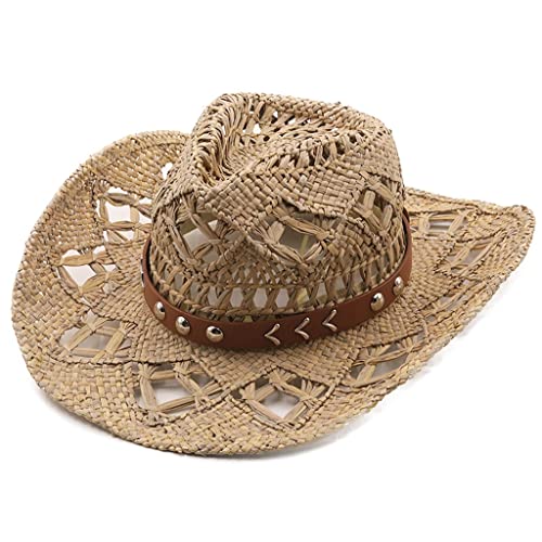 Cowboy Hat Summer Womens Hats Handmade Sun Hat for Men Cowgirl False False Beach Cap Panama