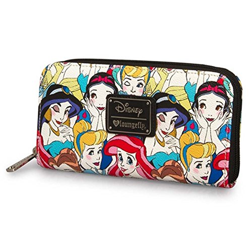 Loungefly Disney Princesses Classic Print Pebble Wallet, Multi, One Size2