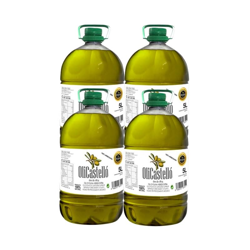 Aceite de Oliva Virgen Extra Arbequina (Caja de 4 Unidades x 5 Litros) - OliCastello - Afrutado Maduro/Envío Gratis (ESPAÑA)