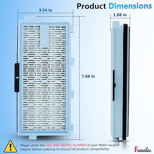 Image of 4 Pack for Miele Hepa Airclean 50 Filter, Compatible with Miele Hepa Filter SF-HA 50 Models S4, S5, S6, S8, S8000, S6999 Fits for C2 Compact, for C3, C2 Complete, Filter for Vacuum Cleaner