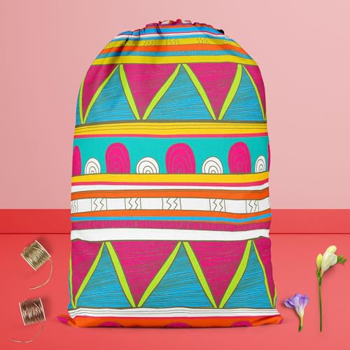 Image of ArtzFolio Tribal Art D5 | Reusable Sack Bag | Bag for Gym, Storage, Vegetable & Travel