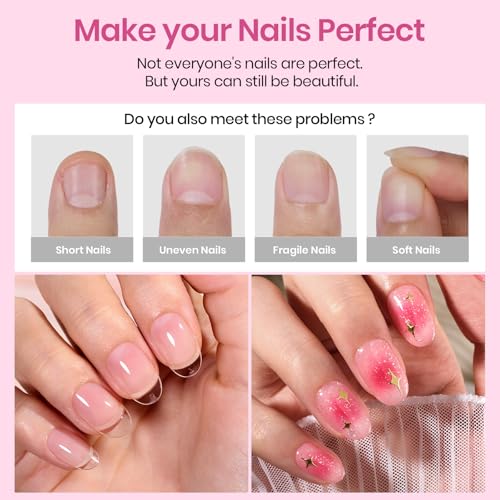 Image of Beetles Gel Nail Tips Etch-X- Oval Short, 384pcs 12 Sizes Pre-Etched