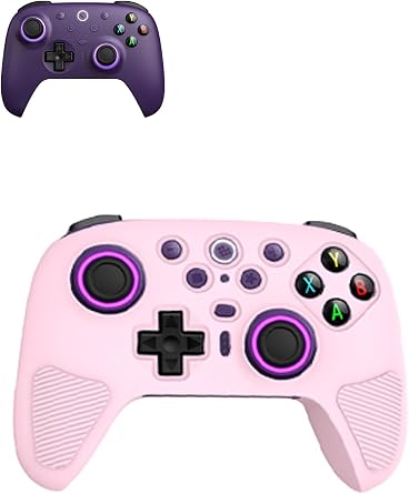 Silicone case for 8BitDo Ultimate 2 Wireless Controller,WUNIAK Silicone CASE Covers Thin Design, Shockproof Non-Slip Grip Anti-Collision for 8BitDo Ultimate 2,Pink