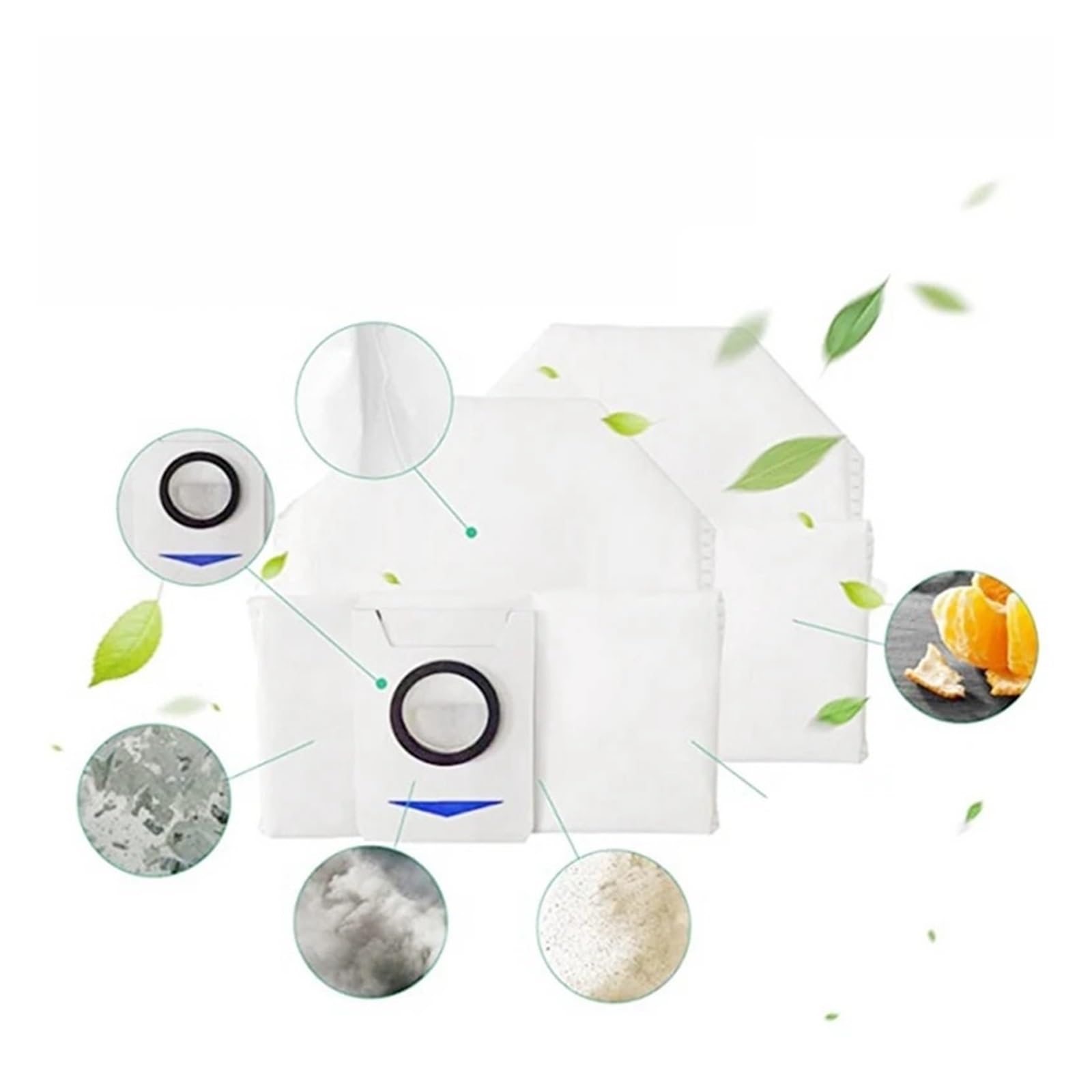 Sac à poussière Compatible avec Ecovacs Deebot X1 Omni X1 Turbo T10 Omni T10 Turbo T20 Omni Robot aspirateur sac poubelle accessoires (Color : 20PCS