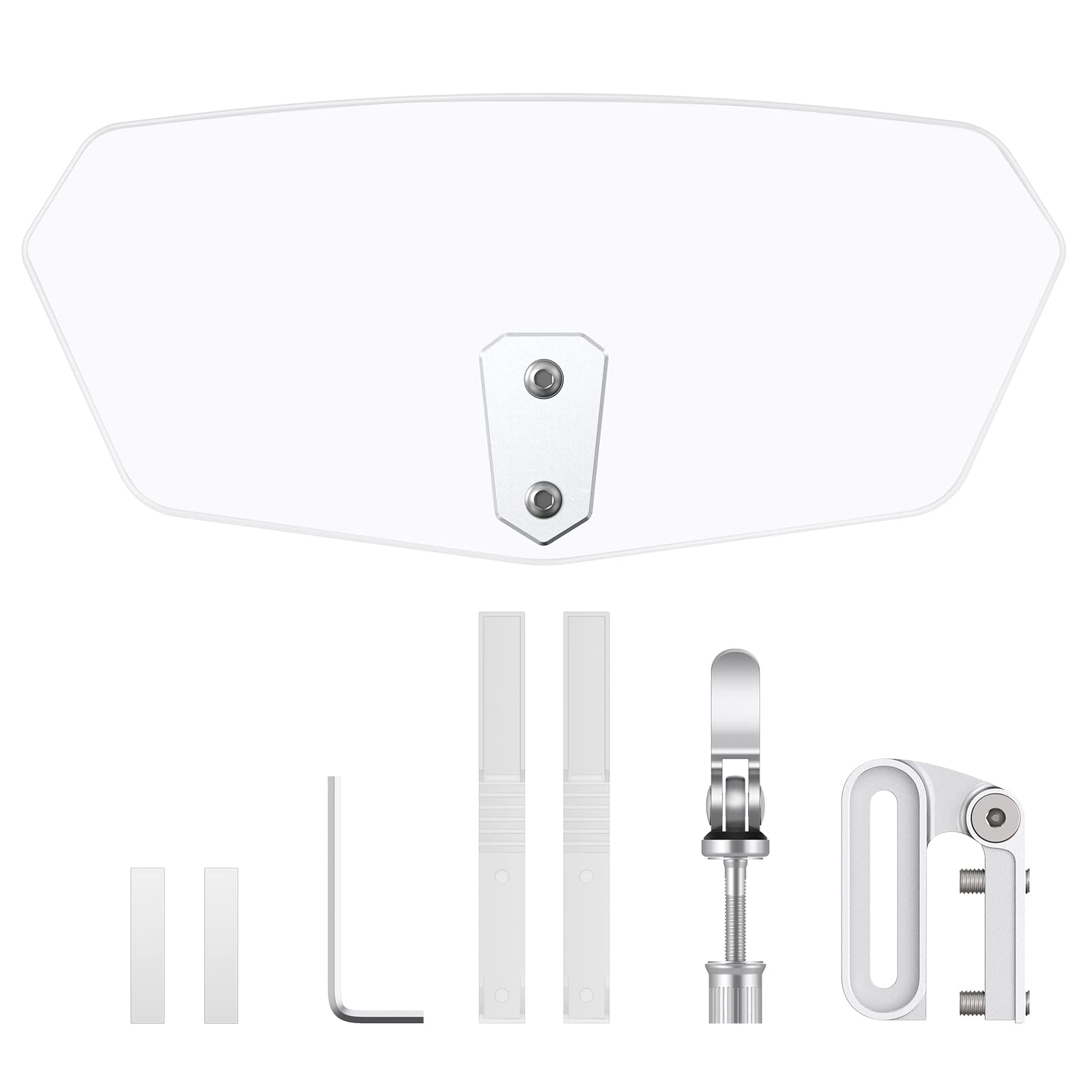 Anbte Parabrezza Moto Deflettore-Trasparente Deflettore Vento Regolabile Parabrezza per Moto Cupolino Spoiler Universale per Moto/Bici da Corsa con Clip