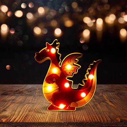 ABOOFAN Led Dinossauro Luz Noturna Iluminada Estatueta de Dinossauro Natal Desktop Lâmpada Animal Or