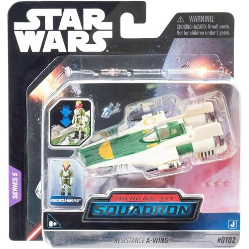 Star Wars Micro Galaxy Squadron Resistance A-Wing - Vehículo de 3 pulgadas con accesorio de microfigura de 1 pulgada