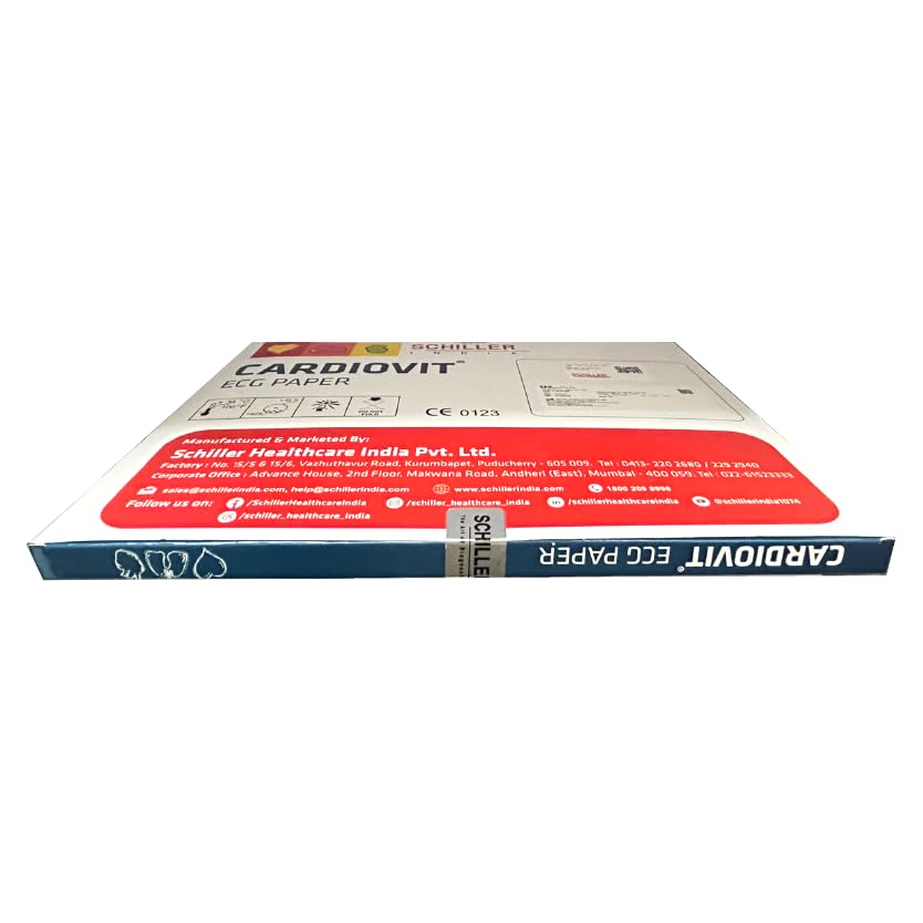 Image of ECG Paper For CARDIOVIT AT-102 G2 | SCHILLER ECG Paper | Length 280 mm And Height 210 mm | 114 Sheets In One Pack (THIN 114 Sheets)