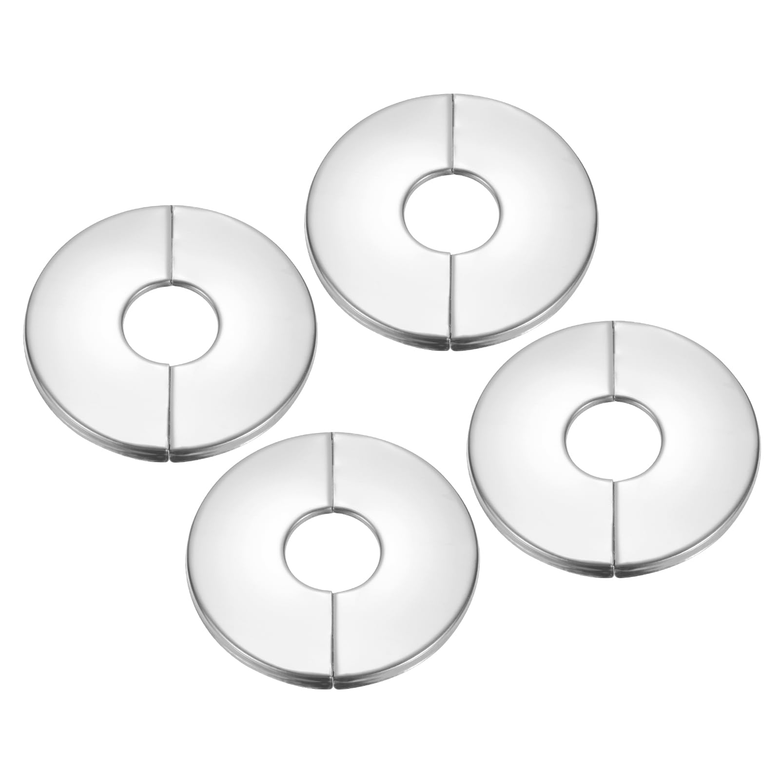 PATIKIL Kołnierz ścienny podzielony 0,87" (22mm), 4 szt. Okrągła samoprzylepna blaszka esowna ze stali nierdzewnej do instalacji wodno-kanalizacyjnej na ścianie do dekoracji rur armatury kuchennej i