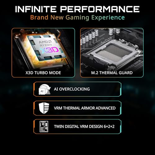 Image of GIGABYTE B850 Gaming WIFI6 AMD AM5 ATX Motherboard, Support AMD Ryzen 9000 /8000 /7000 Series, DDR5, 6+2+2 Power Phase, 3X M.2, PCIe 5.0, USB-C, WIFI6, GbE LAN, EZ-Latch, 5-Year Warranty