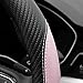 YHONGJT Soft Cute Light Pink Microfiber Leather Anti-Slip Steering Wheel Cover, Universal 15 Inch for Women Girls, Fit Vehicles, Sedans, SUVs, Vans, Trucks