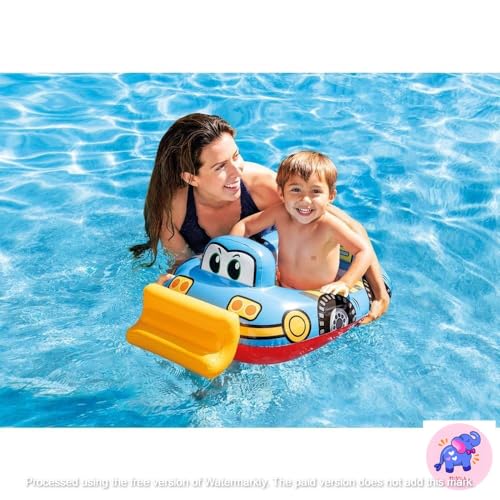 Image of Inflatable Kiddie Float | Water Baby Floater for Kids| Safe Anti-flip Diaper Style Swim Tube Rider| Swim Pool Tube for Toddlers|Multicolor Cute Swimming Pool Safety Seat (CAR KIDDIE FLOAT)