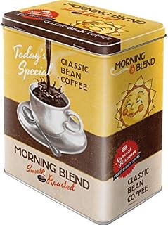 Nostalgic-Art Pojemnik na zapasy w stylu retro, L, 3 l, Morning Blend pomysł na prezent dla fanów kawy, duża puszka na kawę z blachy, styl vintage