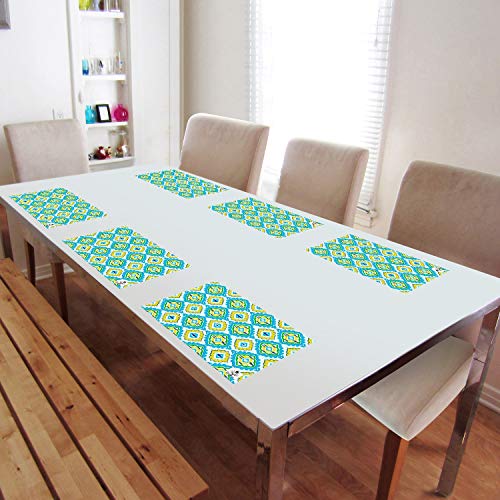 Image of DECOTREE� PVC Table Placemats Set of 6 Pieces for Dining Table-12X18 Inches, Blue
