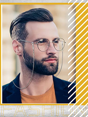 7 Pcs Eyeglass Chains Eyeglasses Strap Glasses Holder Necklace Eyewear Chain Reading Lanyard For Glasses Women Men (Silver) #TOP3