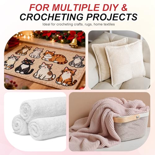 Image of MECCANIXITY 15 Rolls Latch Hook Yarn, 3mm Dark Blue Latch Hook Kit Yarn Precut Hook Rugs Making Crochet Bundles for Rug Adults Beginners Tapestry DIY Craft