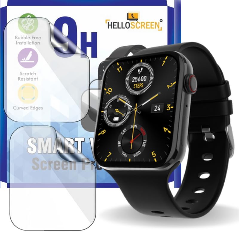 Image of Tempered Glass Screen Protector Guard For Fire Boltt Visionary (1.78 inch inch) Smartwatch (2 pack) - 9H Hardness, Unbreakable (NOT A TEMPERED GLASS)