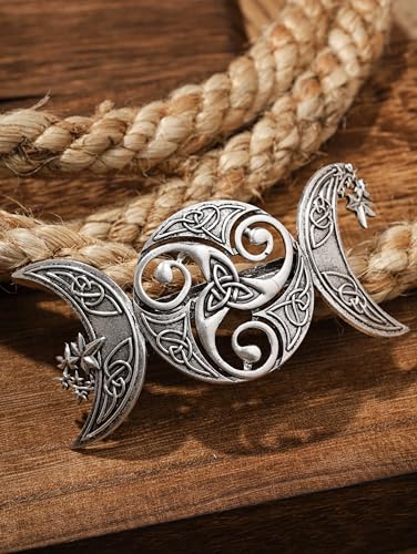 Haquil Triple Moon Celtic Knot Hair Clip Vintage Hollow Moon Hair Clip Barrette Jewelry For Women thumb #1
