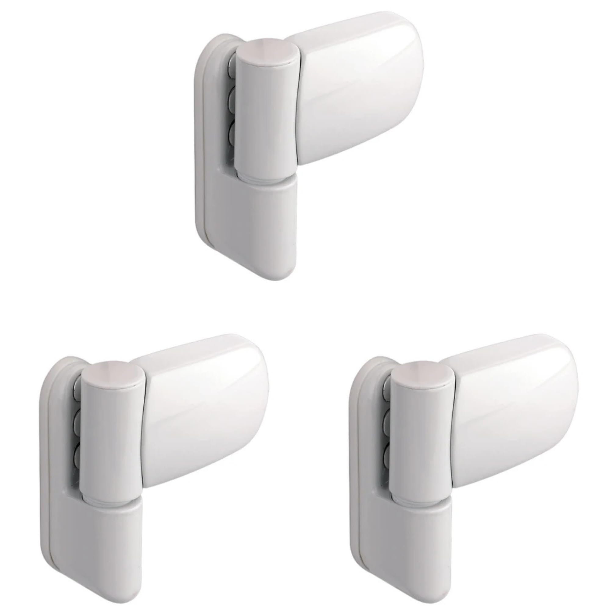 [FIXINGS DIRECT] Ultimate UPVC Double Glazing Door Flag Hinge (White, Black, Gold, Chrome, Grey) High Security, Fully Adjustable 85mm x 89mm Flag Hinge for Composite Doors (3, White)