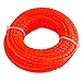 Aerzetix - Profilo quadrato filo contorto rosso di nylon 2.4 mm 15m per tagliaerba taglierina trimmer decespugliatore