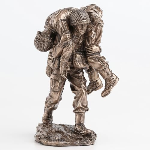 Estatua Militar Decorativa Resina y Bronce No Soldier Left Behind 13 cm miniatura 2