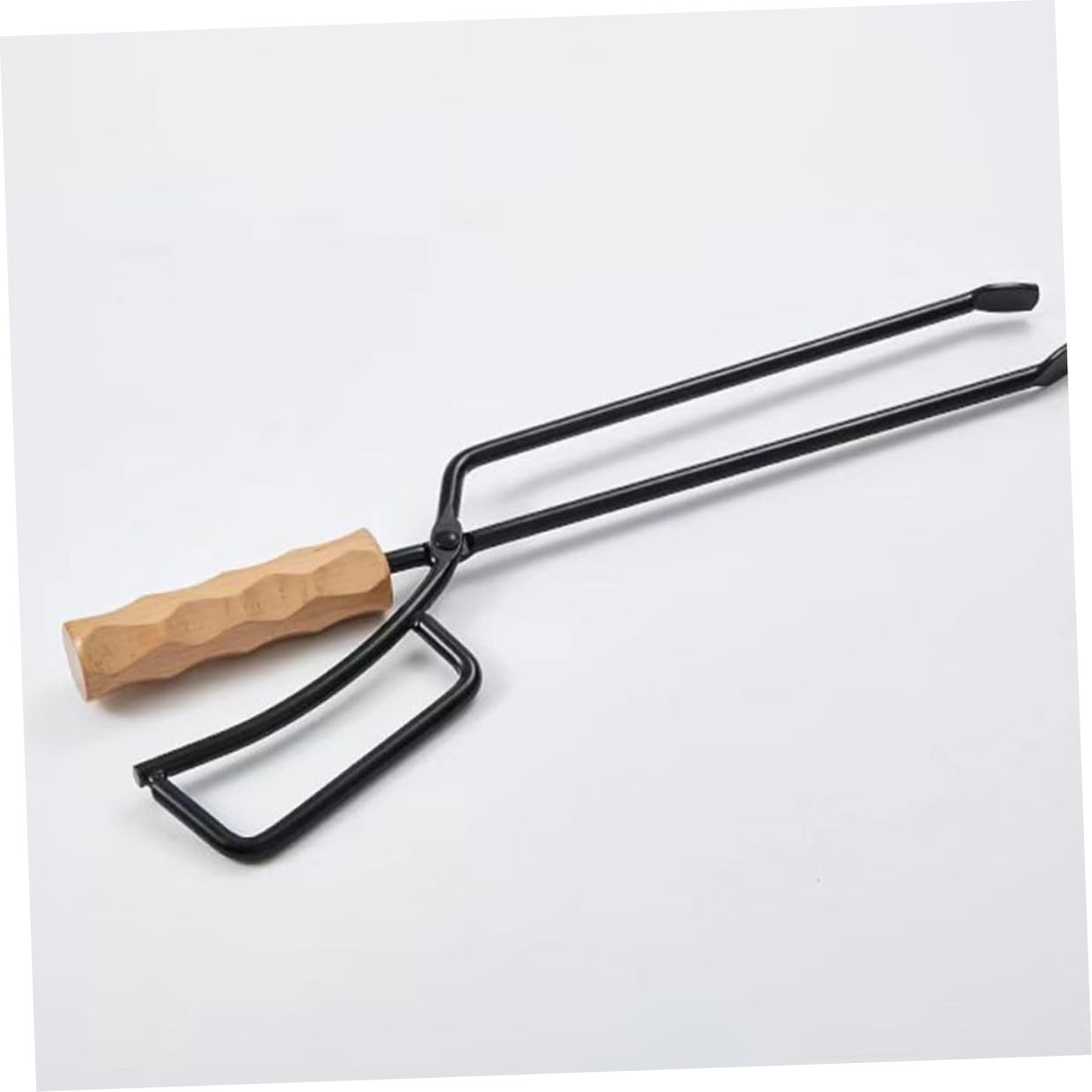 Toyvian Pinza per Legna da Barbecue in Ferro e Legno Resistente, Strumento per Spostare la Legna da Esterno, per Attività All'aperto e Parchi