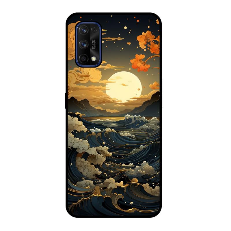 KARTXITAI Funda Case Compatible con Realme 7 Pro,Protectora de Cuerpo Completo con Tacto Suave y Sedoso,Carcasa de Silicona Cover,Gel Flexible,Regalo Original - Mar, Luna