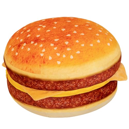 funnykitten Hamburger Plush Pillow, 3D Simulation Cheeseburger Pillow Burger Plush Hugging Pillow...