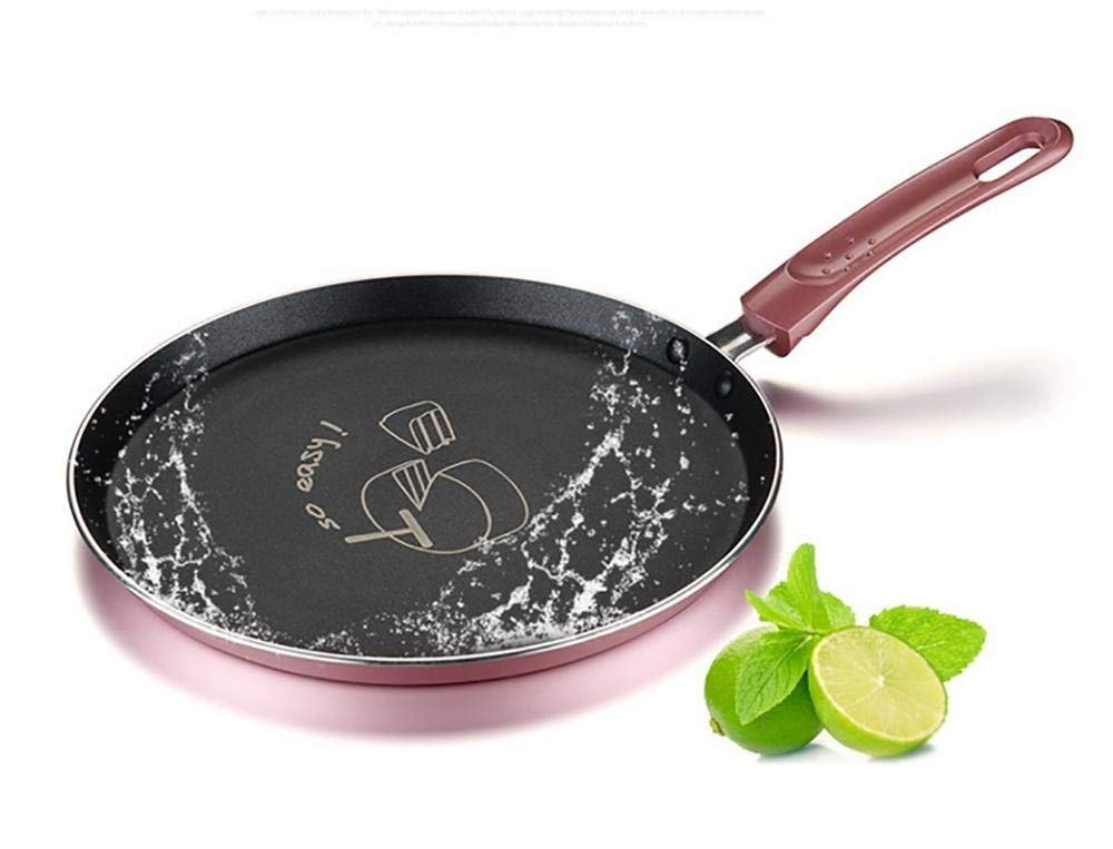 Patelnia Płaska nieprzywierająca patelnia do naleśników Piec indukcyjny Gazowy Uniwersalny garnek indukcyjny Nonstick Metalowe naczynie Rondel 25 cm Przenośna patelnia interesting